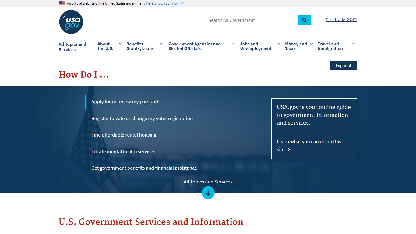 Official Guide to Government Information and Services | USAGov